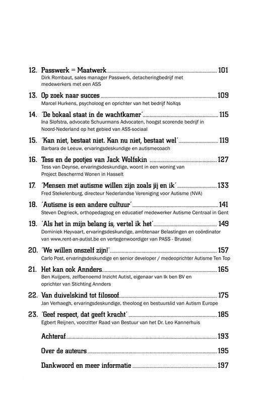 Pagina met een inhoudsopgave, beginnend met '12. Passwerk = Maatwerk'.
