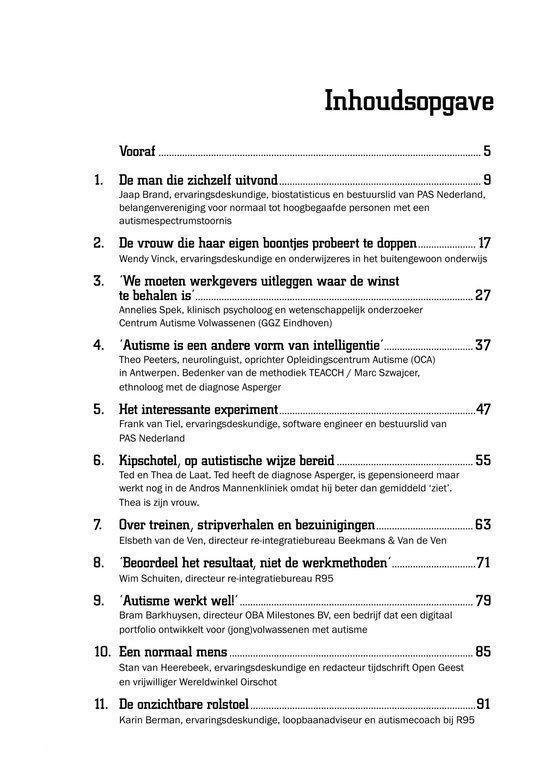 Pagina met tekst, beginnend met 'Inhoudsopgave' en het paginanummer '5'.