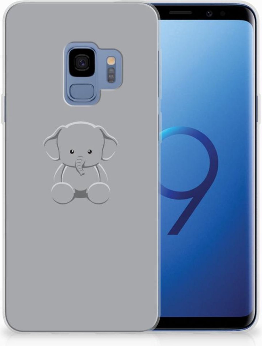 Samsung Galaxy S9 Telefoonhoesje met Naam Grijs Baby Olifant