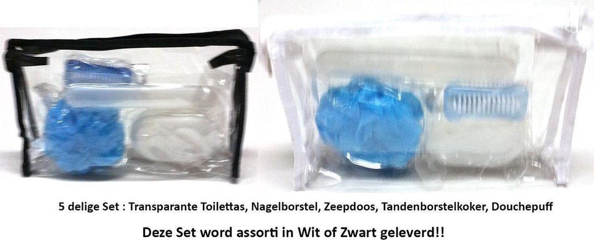 Rojafit Budget Toilettasset 5 Delig Blauw ( afmeting: 30 x 7 x 19 cm.)