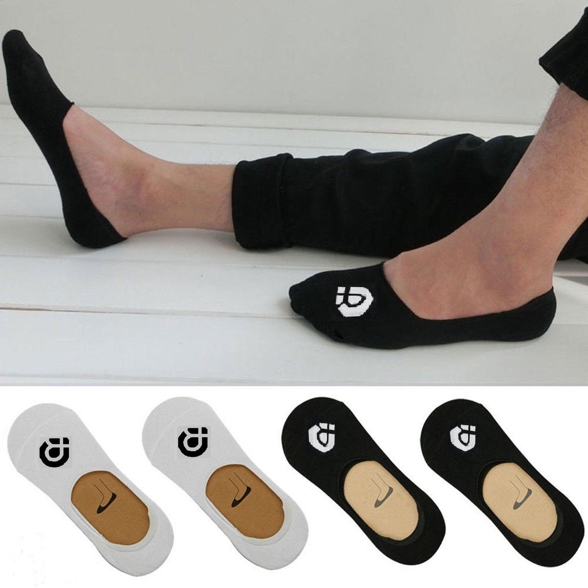 FrontRunner Secret Socks | 4 Paar Sokken | Zwart | Maat 39-42