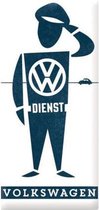 VW Dienst  Metalen wandbord in reliëf 25x50 cm
