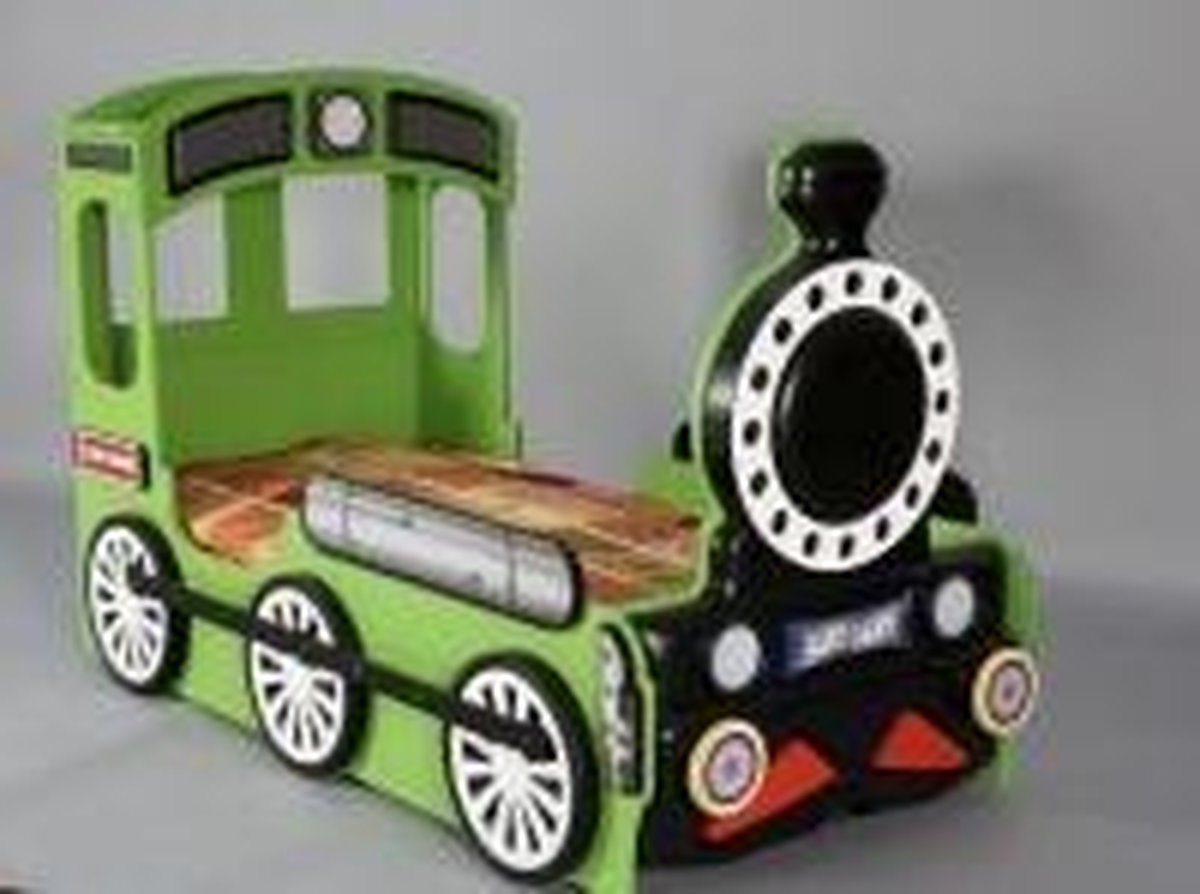 Kinderbed Trein-Locomotief groen (4 kleuren) incl. matras