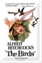 Afred Hitchcock's "The Birds" Metalen wandbord in reliëf 20x30 cm