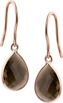 The Jewelry Collection Oorhangers Rookkwarts - Ros�goud