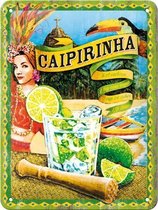 Cocktail Caipirinha Metalen wandbord in reliëf 30 x 40 cm