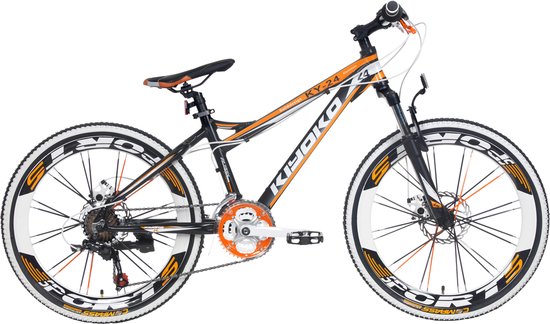 Kiyoko 2455 - Kinder Mountainbike - 24 Inch - Jongens - Zwart / Oranje |  bol.com
