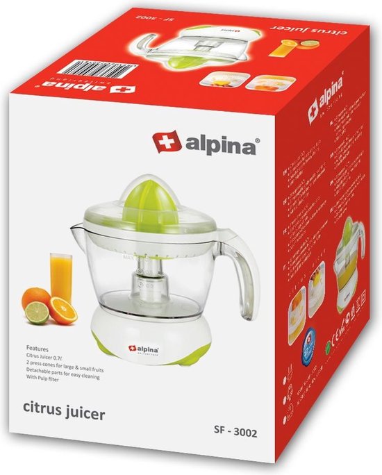 TM Electron TMPEX005 Elektrische Citruspers Met Kruik 700 Ml 2 Perskegel Instelbare Vruchtvleesregelaar Links Naar Rechts Vaatwasmachinebestendig 40 W