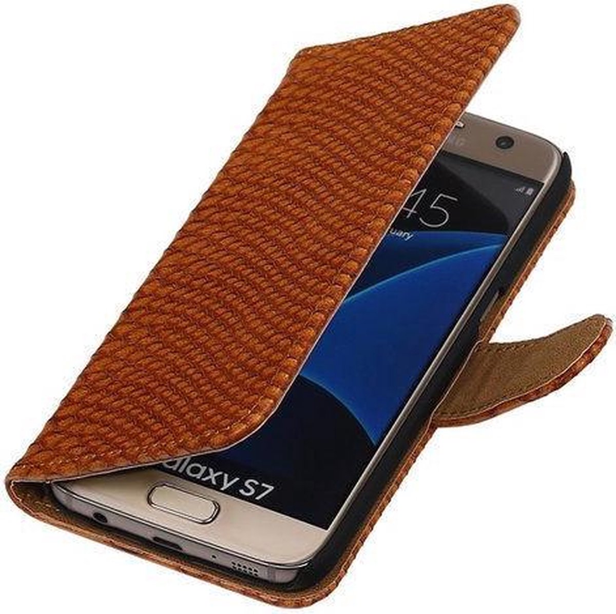 Bruin Slang Samsung Galaxy S7 bookcase Hoesje
