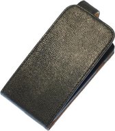 Zwart Ribbel Classic flip case cover hoesje voor Huawei Ascend G510