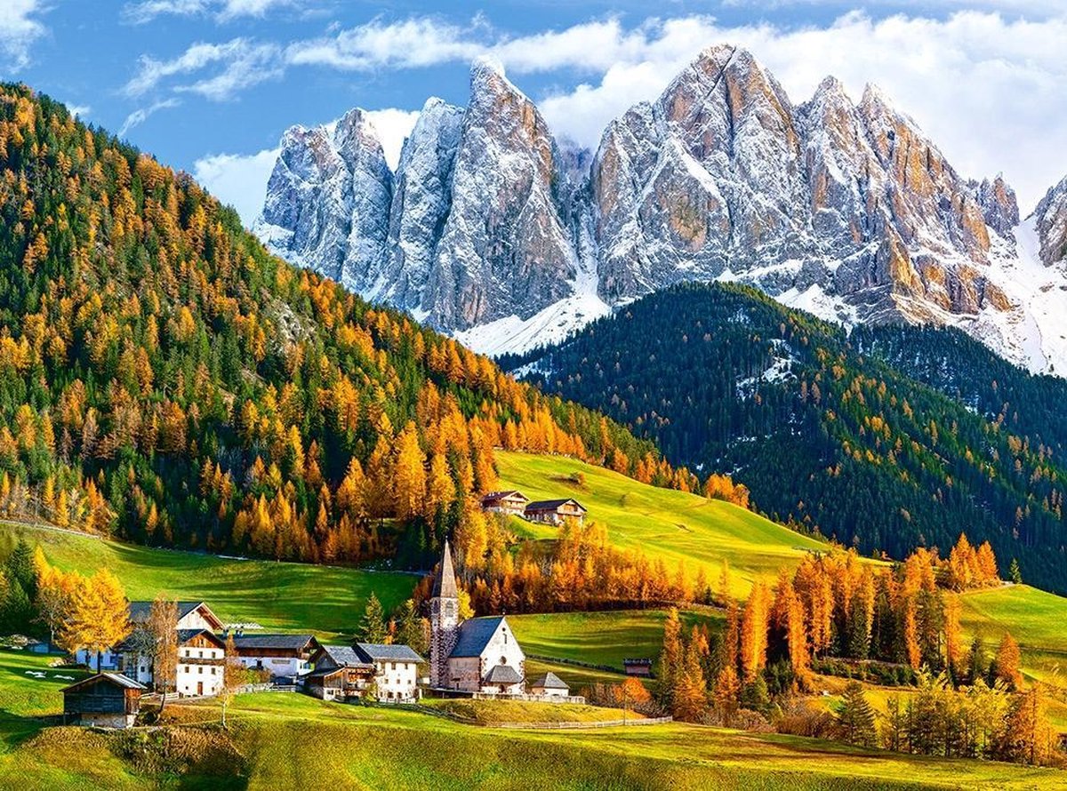 Castorland Church of St. Magdalena Dolomites – Puzzel – 2.000 stukjes – Satijnen afwerking – Perfecte pasvorm – Europese kwaliteit — afbeelding 2
