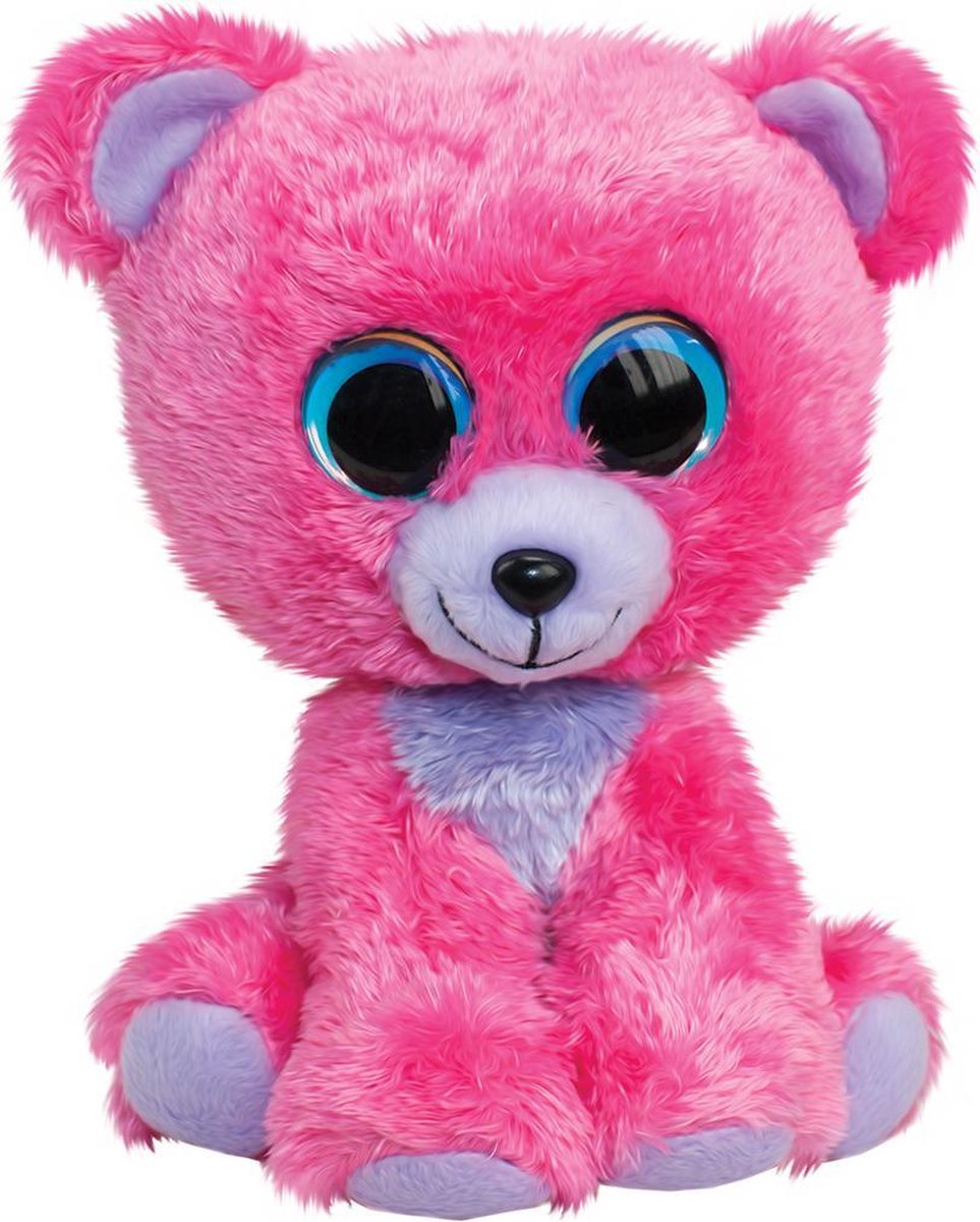 Tactic Lumo Stars - Pluche - Knuffelbeer Raspberry - 24 cm - Zacht pluche - Grote ogen - Fins design - Eigen karakter - Inclusief app met spelletjes
