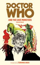 Cover van Doctor Who en de Grotmonsters met de Derde Doctor, een Tyrannosaurus Rex, een Siluur en een vulkaanuitbarsting.