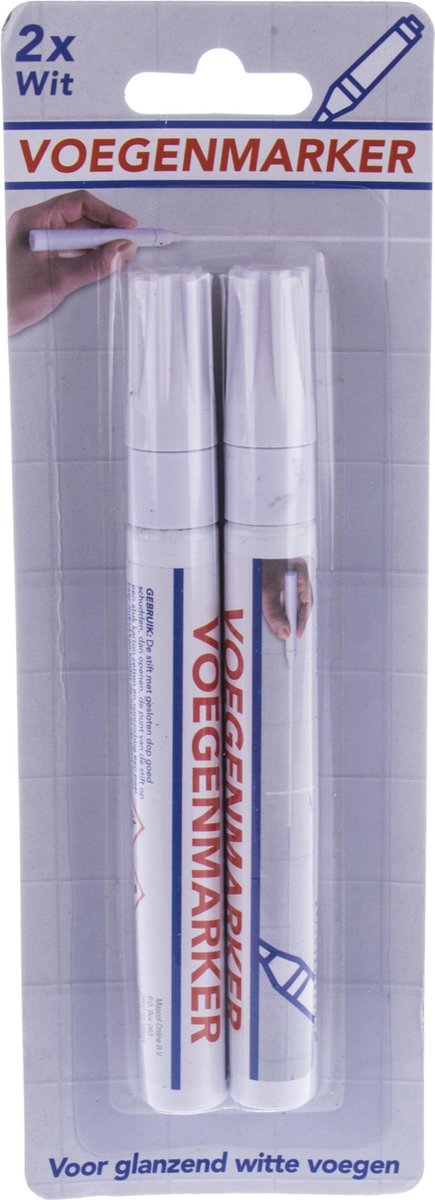 2X Voegenmarker - Voegen Stift Duopack - Voegenwit Marker - Wit van Progamma — afbeelding 3