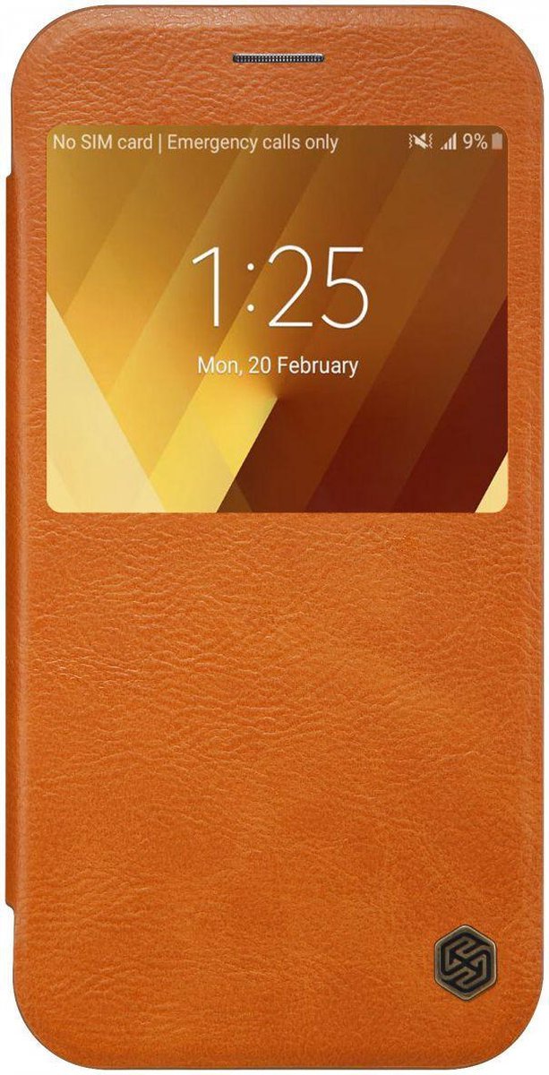 Nillkin - Samsung Galaxy A3 (2017) Hoesje - Leather Case Qin Series Bruin