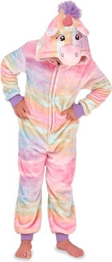 Onesie, Jumpsuit Unicorn "Rainbow" hooded super soft kids series 5-6 Jaar  voor lengte... | bol.com
