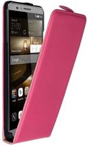 Roze Huawei Ascend Mate 7 Lederen Flip case Telefoonhoesje