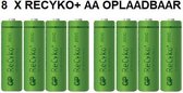 8 STUKS ReCyko+ Oplaadbare AA Batterijen 2000mAh