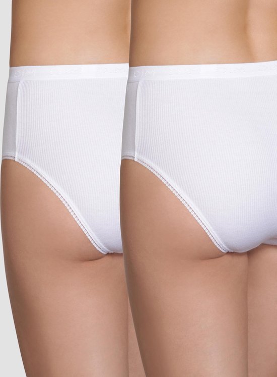 Dim Pur Coton - Lot de 2 Slip Femme - Blanc / Blanc - Taille 42/44