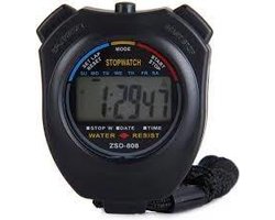 Stopwatch - Grote Display - Zwart   bluk verp