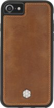 Bomonti™ - Apple iPhone SE (2020) - Clevercase telefoon hoesje - Bruin Graz - Handmade lederen back cover - Geschikt voor magnetische houders