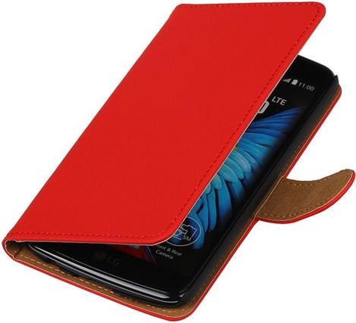 Rood Effen booktype cover hoesje voor LG K10