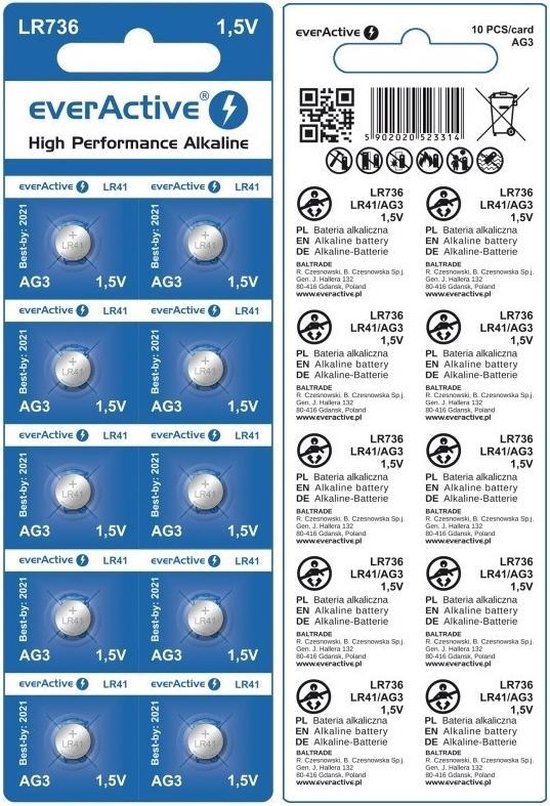 10x in blister everActive AG3 G3 LR736 BL163