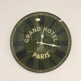 WANDKLOK VINTAGE GRAND HOTEL PARIS RETRO GROEN