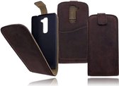 Devills Brown LG G2 Mini Lederen Flip case Telefoonhoesje