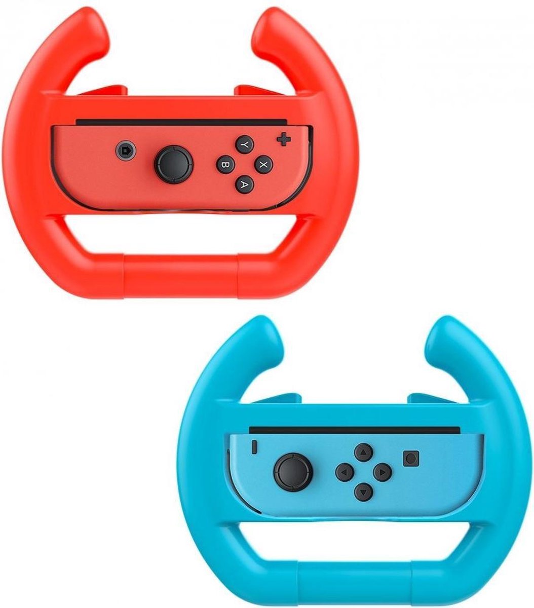 Nintendo Switch Stuur Controller Hoesje - Rood en Blauw