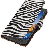 Zebra Bookstyle Wallet Case Hoesjes voor Galaxy S7 Active G891A Wit