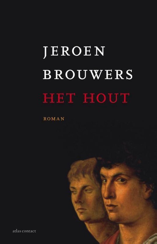 Boek 'Het Hout' van Jeroen Brouwers, met een afbeelding van twee mannenhoofden.
