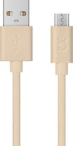 XQISIT Cotton Cable microUSB to USB A 1.8 Meter gold