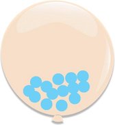 Ballonnen + confetti blauw (A61cm 3st)