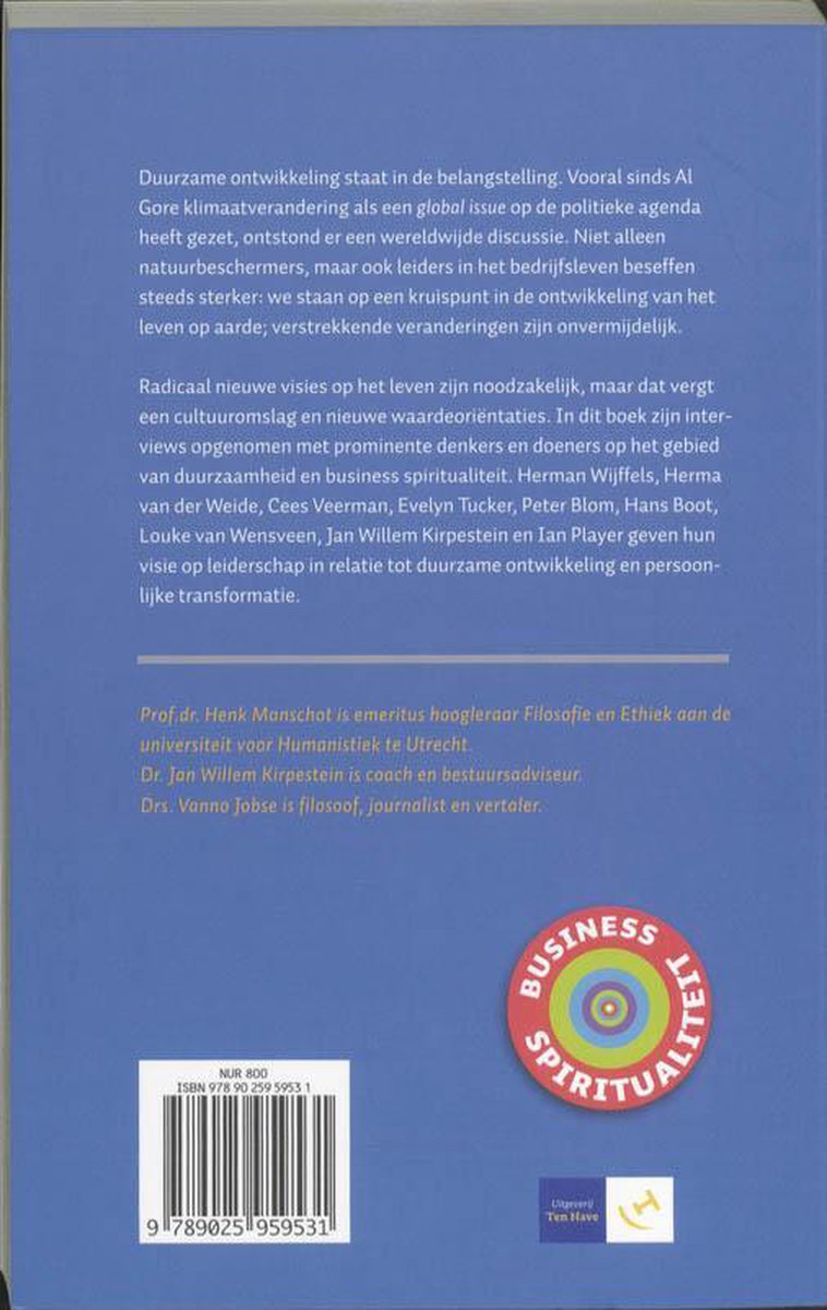 In Naam Van De Natuur - back cover