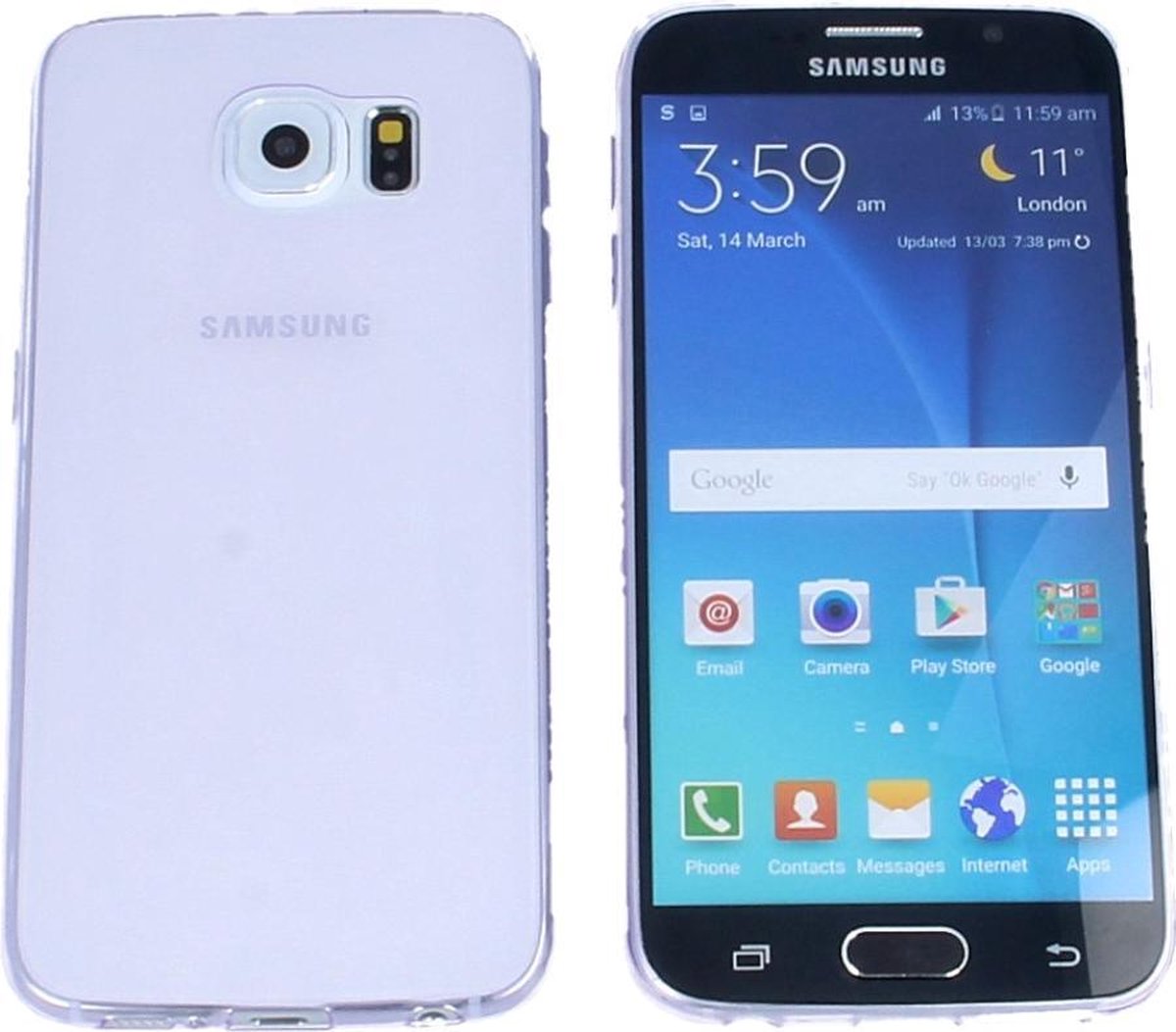 Samsung Galaxy S7 Edge, 0.35mm Ultra Thin Matte Soft Back Skin case Transparant Paars Purple