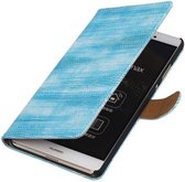 Hagedis Bookstyle Wallet Case Hoesjes Geschikt voor Huawei P8 Max Turquoise