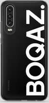 BOQAZ. Huawei P30 hoesje - logo boqaz wit