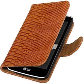 Mobieletelefoonhoesje.nl - LG K4 Hoesje Slang Bookstyle Bruin