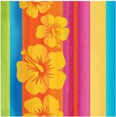 16x Hawaii thema servetten 33 x 33 cm - Papieren wegwerp servetjes - Tropische bloemen/Hibiscus/Hawaiiaanse versieringen/decoraties