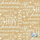 Kerst inpakpapier - kraft - 150 meter x 50 cm