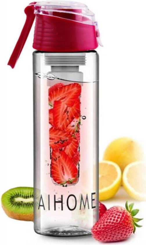 Elementair bedrag Beschuldiging Bidon Bottle roze 800ml breng uw water op smaak / Waterfles met fruit  infuser / Roze... | bol.com