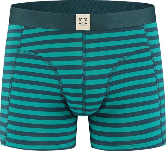 A-dam boxershort Boris, groen-blauw gestreept