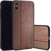 TPU Backcover - iPhone X/Xs - Jeansstof Print - Bruin/Koffie