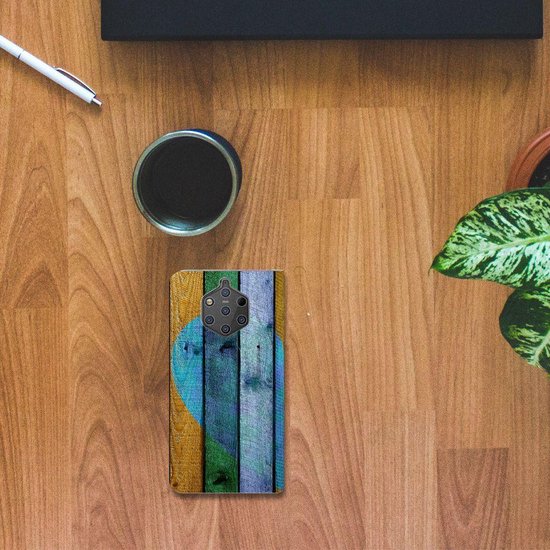 Coque Nokia 9 PureView Uniek Standcase Wood Heart