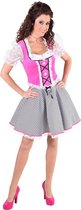 Roze dirndl Nicky met geblokte rok | Oktoberfestkleding dames jurkje maat 46/48 (XL)