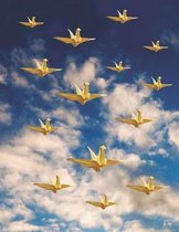Origami Flying Cranes 8.5x11 4x4 graph paper notebook 150 pages (c) Mary Ann Carter