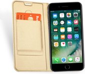 Apple iPhone 7 - Lederen Wallet Hoesje Goud voor iPhone 7 met Siliconen TPU Houder en Magneetsluiting - Book Case Hoesje iPhone 7 - 360 Graden Beschermend Telefoonhoesje