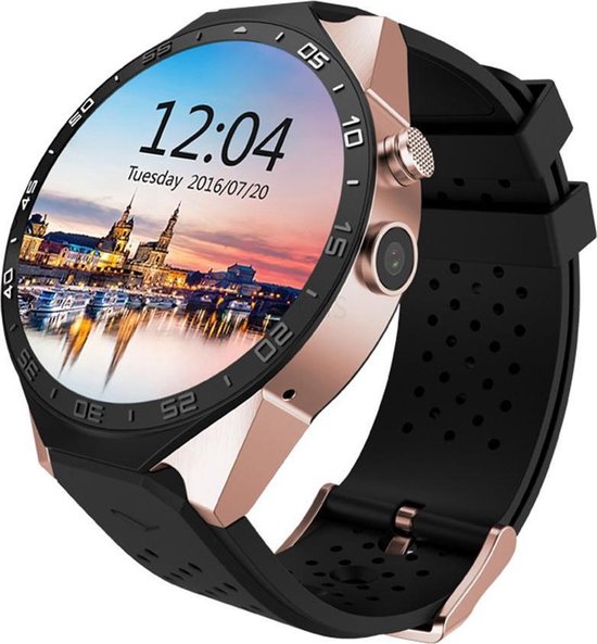 Smartwatch Kingwear KW88 met GPS Android iOs Zwart/Goud