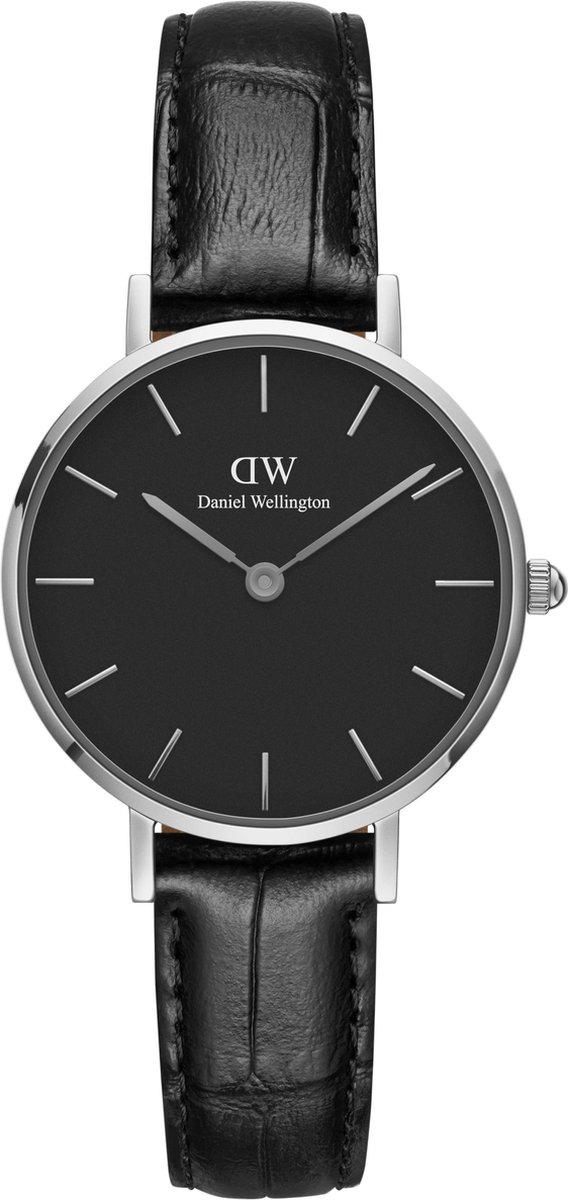 Daniel Wellington Petite Reading Black DW001001235 - Horloge - Leer - Zwart - Ø 28mm